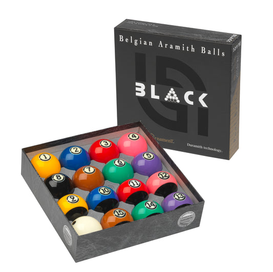 2 1/4"BLACK SERIES DURAMITH POOL BALL SET - ARAMITH