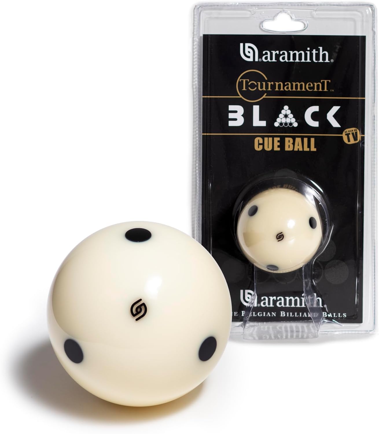 2 1/4" BLACK DOT PRO CUP CUE BALL - ARAMITH
