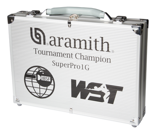 2 1/16" 1G TOURNAMENT CHAMPION SUPER PRO - SNOOKER BALL SET IN METAL CASE - ARAMITH