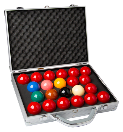 2 1/16" 1G TOURNAMENT CHAMPION SUPER PRO - SNOOKER BALL SET IN METAL CASE - ARAMITH