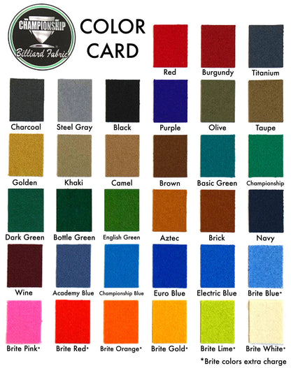 CLOTH COLOUR CHARTS